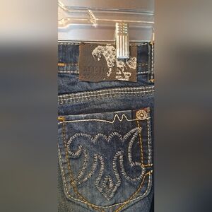 Ladies MEK Buckle Jeans Darthan Straight Tall 26x34 Dark Wash Low Rise